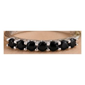 925 Sterling Silver 0.95 Ct Round Black Spinel Ring 9 US Ring size