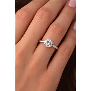 925 Sterling Silver 1.00 Carat Moissanite Ring in Sterling Silver  Ring 7 US Ring Size