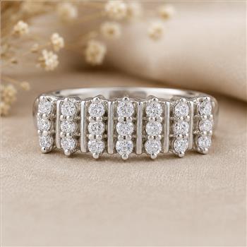 925 Sterling Silver 1.01 Ct Round Cubic Zirconia Ring 7 US Ring Size