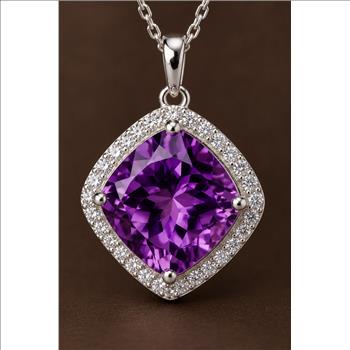 925 Sterling Silver 1.10 Ct Round Cubic Zirconia Necklace