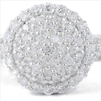 925 Sterling Silver 1.14 Ct Round Cubic Zirconia Ring 7 US Ring Size