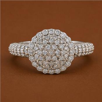 925 Sterling Silver 1.14 Ct Round Cubic Zirconia Ring 7 US Ring Size