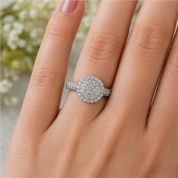 925 Sterling Silver 1.14 Ct Round Cubic Zirconia Ring