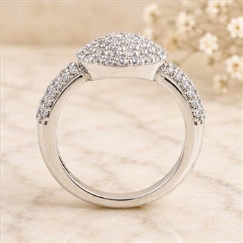 925 Sterling Silver 1.14 Ct Round Cubic Zirconia Ring