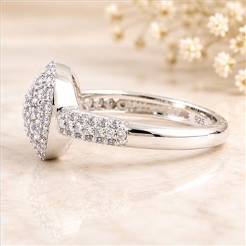 925 Sterling Silver 1.14 Ct Round Cubic Zirconia Ring