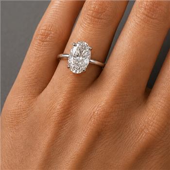 925 Sterling Silver 1.28 Ct Oval Moissanite Ring 8 US Ring Size