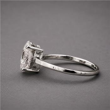 925 Sterling Silver 1.28 Ct Oval Moissanite Ring 8 US Ring Size