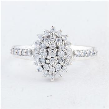 925 Sterling Silver 1.29 Ct Round Cubic Zirconia Ring 7 US Ring Size