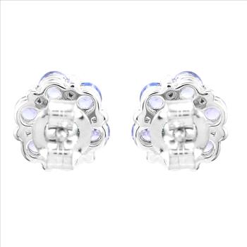 925 Sterling Silver 1.36 Ct Round Tanzanite Earrings