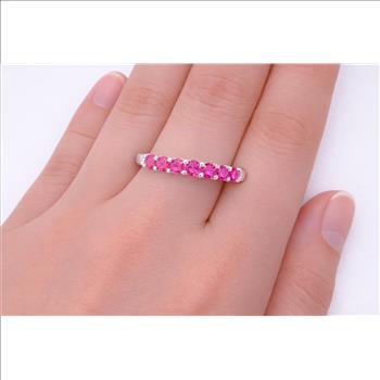 925 Sterling Silver 1.39 Ct Round Pink Topaz Ring 7 US Ring Size