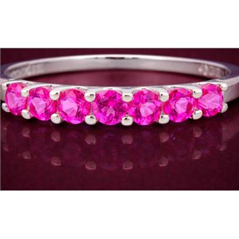 925 Sterling Silver 1.39 Ct Round Pink Topaz Ring 7 US Ring Size