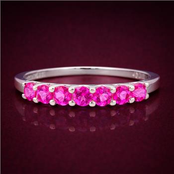 925 Sterling Silver 1.39 Ct Round Pink Topaz Ring 7 US Ring Size