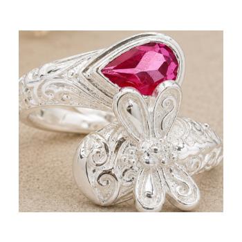 925 Sterling Silver 1.42 Ct Pear Pink Topaz Ring 7 US Ring size