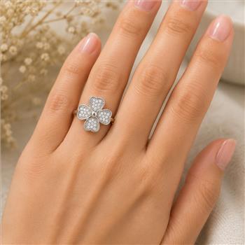 925 Sterling Silver 1.51 Ct Cubic Zirconia Ring 6 US Ring Size