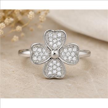925 Sterling Silver 1.51 Ct Cubic Zirconia Ring 6 US Ring Size