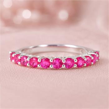 925 Sterling Silver 1.54 Ct Round Pink Topaz Ring 7 US Ring Size