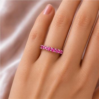 925 Sterling Silver 1.54 Ct Round Pink Topaz Ring 7 US Ring Size