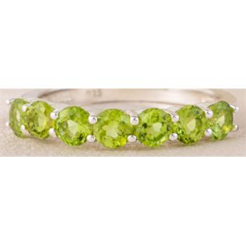 925 Sterling Silver 1.57 Ct Round Peridot Ring