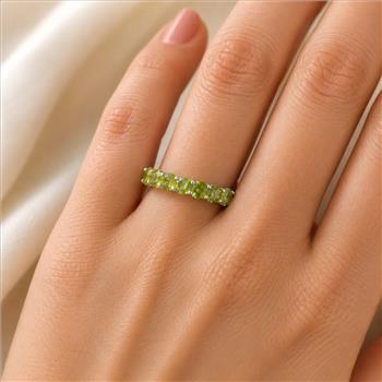 925 Sterling Silver 1.57 Ct Round Peridot Ring