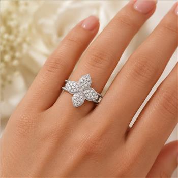 925 Sterling Silver 1.58 Ct Round Cubic Zirconia Ring 9 US Ring Size