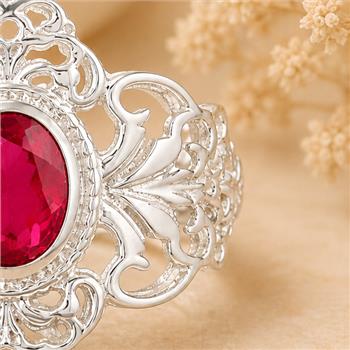925 Sterling Silver 1.60 Ct Oval Pink Topaz Ring 7 US Ring Size