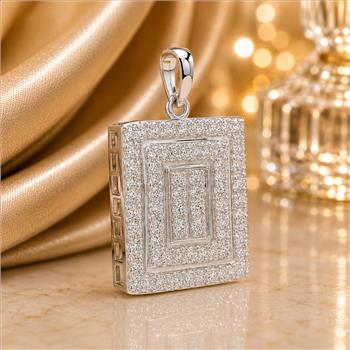 925 Sterling Silver 1.69 Ct Round Cubic Zirconia Pendant