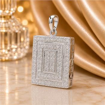 925 Sterling Silver 1.69 Ct Round Cubic Zirconia Pendant