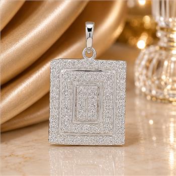 925 Sterling Silver 1.69 Ct Round Cubic Zirconia Pendant
