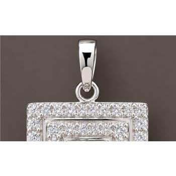 925 Sterling Silver 1.69 Ct Round Cubic Zirconia Pendant