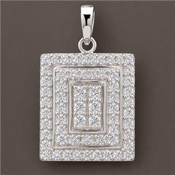 925 Sterling Silver 1.69 Ct Round Cubic Zirconia Pendant