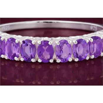 925 Sterling Silver 1.72 Ct Oval Amethyst Ring 9 US Ring Size
