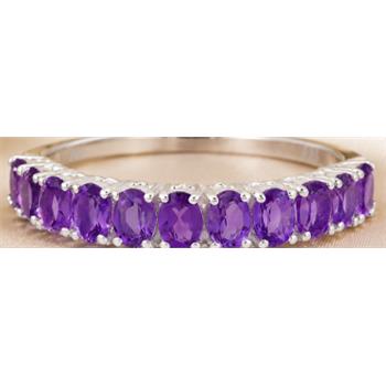 925 Sterling Silver 1.72 Ct Oval Amethyst Ring 9 US Ring Size