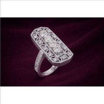 925 Sterling Silver 1.75 ct. Moissanite Round Sterling Silver Women Ring  8 US Ring Size