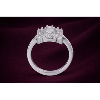 925 Sterling Silver 1.75 Ct Round Moissanite Women Ring 7 US Ring Size