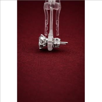 925 Sterling Silver 1.91 Ct Round Moissanite Earrings