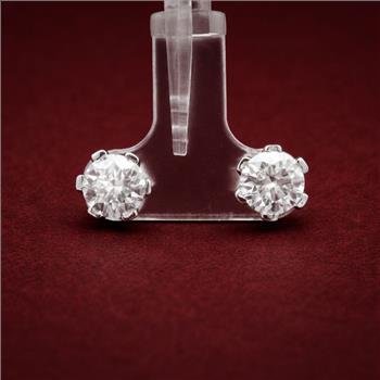 925 Sterling Silver 1.91 Ct Round Moissanite Earrings