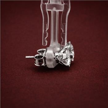 925 Sterling Silver 1.91 Ct Round Moissanite Earrings