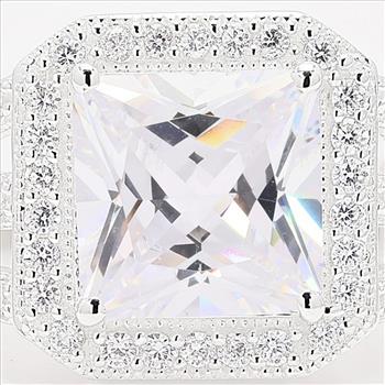 925 Sterling Silver 1.97 Ct Square Cubic Zirconia Ring 7 US Ring Size