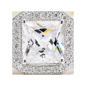 925 Sterling Silver 1.97 Ct Square Cubic Zirconia Ring 7 US Ring Size