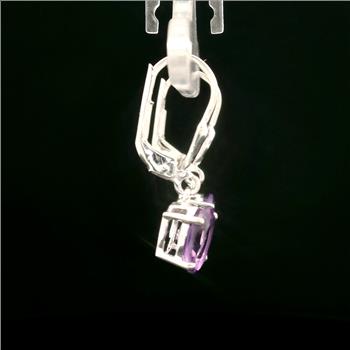 925 Sterling Silver 2.00 Ct Oval Amethyst Earrings