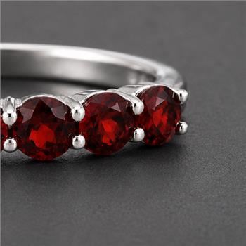 925 Sterling Silver 2.01 Ct Round Garnet Ring 7 US Ring Size