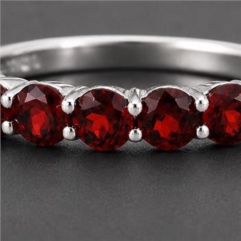 925 Sterling Silver 2.01 Ct Round Garnet Ring 7 US Ring Size