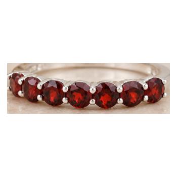 925 Sterling Silver 2.01 Ct Round Garnet Ring 7 US Ring Size