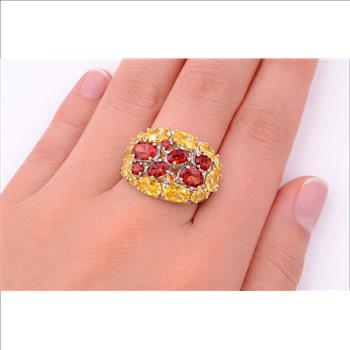 925 Sterling Silver 20.88 Ct Cubic Zirconia Ring 7  US Ring Size