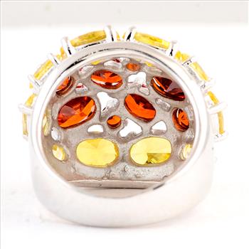 925 Sterling Silver 20.88 Ct Cubic Zirconia Ring 7  US Ring Size