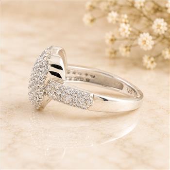 925 Sterling Silver 2.16 Ct Round Cubic Zirconia Ring 7 US Ring Size