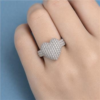 925 Sterling Silver 2.16 Ct Round Cubic Zirconia Ring 7 US Ring Size