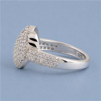 925 Sterling Silver 2.16 Ct Round Cubic Zirconia Ring 7 US Ring Size