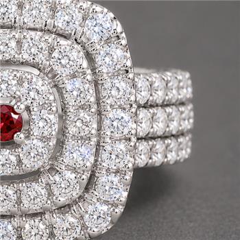 925 Sterling Silver 2.21 Ct Round Garnet Cubic Zirconia Ring 7 US Ring Size