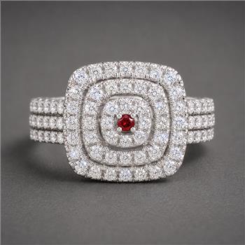 925 Sterling Silver 2.21 Ct Round Garnet Cubic Zirconia Ring 7 US Ring Size